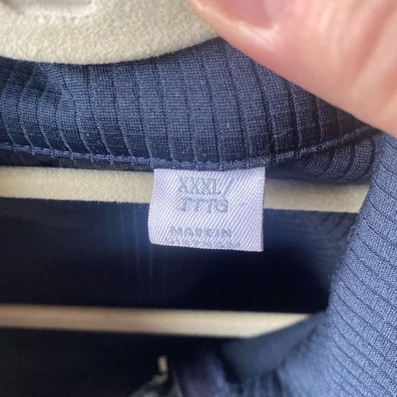 Navy Quarter-Zip Pullover with Embroidered Logo - Picture 6 of 9